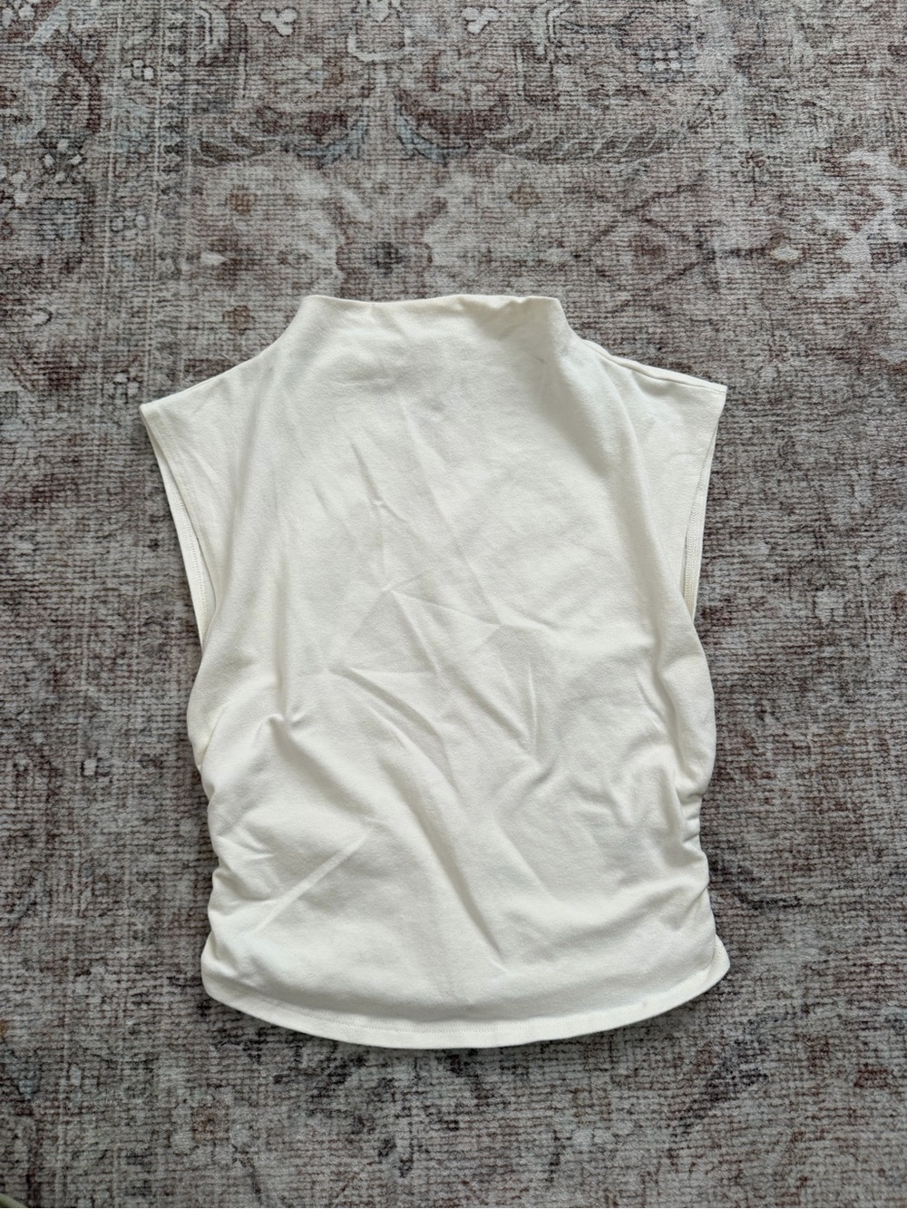 Reformation Cream Sleeveless Mock Neck Tank
